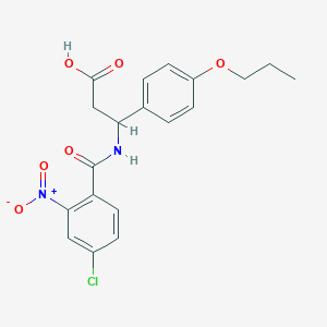 molecular formula C19H19ClN2O6 B4312763 3-[(4-chloro-2-nitrobenzoyl)amino]-3-(4-propoxyphenyl)propanoic acid 