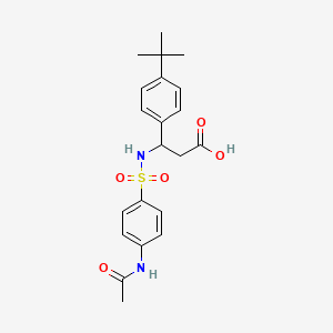 molecular formula C21H26N2O5S B4312766 3-({[4-(ACETYLAMINO)PHENYL]SULFONYL}AMINO)-3-[4-(TERT-BUTYL)PHENYL]PROPANOIC ACID 