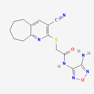 N-(4-amino-1,2,5-oxadiazol-3-yl)-2-[(3-cyano-6,7,8,9-tetrahydro-5H-cyclohepta[b]pyridin-2-yl)sulfanyl]acetamide