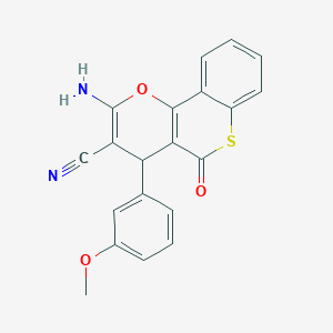 molecular formula C20H14N2O3S B4312784 2-amino-4-(3-methoxyphenyl)-5-oxo-4H,5H-thiochromeno[4,3-b]pyran-3-carbonitrile 