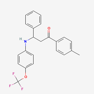 1-(4-METHYLPHENYL)-3-PHENYL-3-[4-(TRIFLUOROMETHOXY)ANILINO]-1-PROPANONE