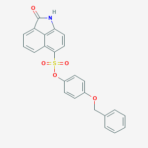 molecular formula C24H17NO5S B431281 4-(Benzyloxy)phenyl 2-oxo-1,2-dihydrobenzo[cd]indole-6-sulfonate 