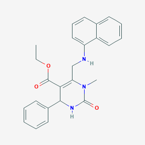 molecular formula C25H25N3O3 B4312811 ETHYL 1-METHYL-6-{[(NAPHTHALEN-1-YL)AMINO]METHYL}-2-OXO-4-PHENYL-1,2,3,4-TETRAHYDROPYRIMIDINE-5-CARBOXYLATE 