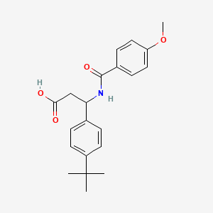 molecular formula C21H25NO4 B4312830 3-[4-(tert-butyl)phenyl]-3-[(4-methoxybenzoyl)amino]propanoic acid 