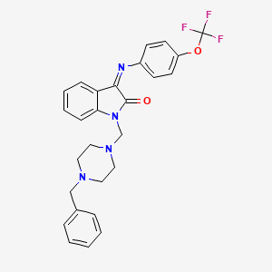 1-[(4-BENZYLPIPERAZINO)METHYL]-3-{[4-(TRIFLUOROMETHOXY)PHENYL]IMINO}-1H-INDOL-2-ONE