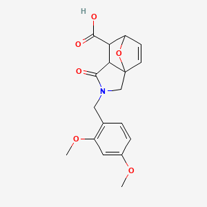 molecular formula C18H19NO6 B4312849 2-(2,4-Dimethoxybenzyl)-1-oxo-1,2,3,6,7,7a-hexahydro-3a,6-epoxyisoindole-7-carboxylic acid 