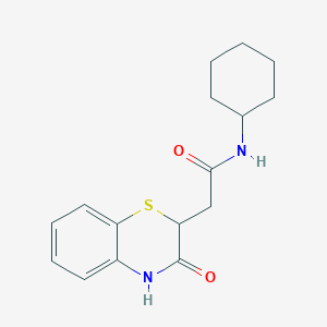 molecular formula C16H20N2O2S B431285 N-cyclohexyl-2-(3-oxo-3,4-dihydro-2H-1,4-benzothiazin-2-yl)acetamide CAS No. 101586-65-6