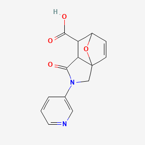 4-OXO-3-(PYRIDIN-3-YL)-10-OXA-3-AZATRICYCLO[5.2.1.0{15}]DEC-8-ENE-6-CARBOXYLIC ACID