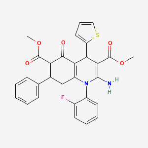 DIMETHYL 2-AMINO-1-(2-FLUOROPHENYL)-5-OXO-7-PHENYL-4-(2-THIENYL)-1,4,5,6,7,8-HEXAHYDRO-3,6-QUINOLINEDICARBOXYLATE