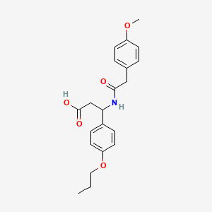 molecular formula C21H25NO5 B4312895 3-{[2-(4-METHOXYPHENYL)ACETYL]AMINO}-3-(4-PROPOXYPHENYL)PROPANOIC ACID 