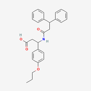 molecular formula C27H29NO4 B4312900 3-[(3,3-diphenylpropanoyl)amino]-3-(4-propoxyphenyl)propanoic acid 