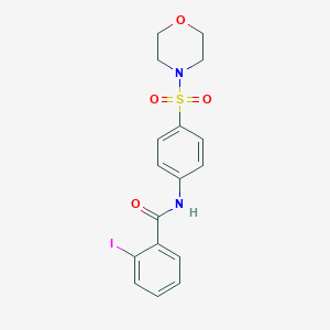 molecular formula C17H17IN2O4S B431291 2-iodo-N~1~-[4-(morpholinosulfonyl)phenyl]benzamide 