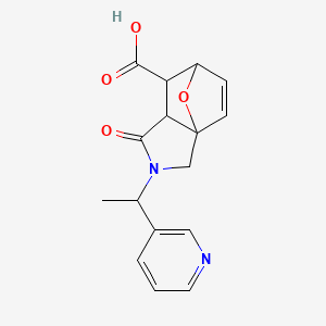 4-OXO-3-[1-(PYRIDIN-3-YL)ETHYL]-10-OXA-3-AZATRICYCLO[5.2.1.0{15}]DEC-8-ENE-6-CARBOXYLIC ACID