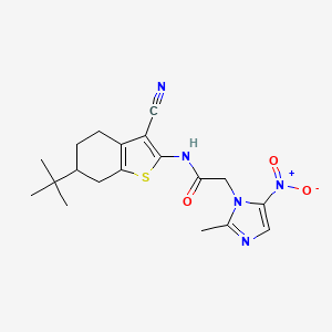 N-[3-CYANO-6-(2-METHYL-2-PROPANYL)-4,5,6,7-TETRAHYDRO-1-BENZOTHIOPHEN-2-YL]-2-(2-METHYL-5-NITRO-1H-IMIDAZOL-1-YL)ACETAMIDE