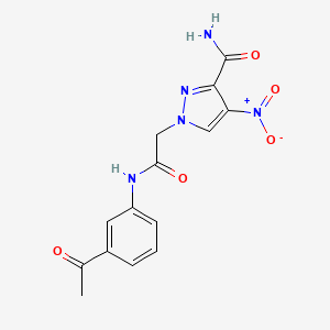 1-{[(3-ACETYLPHENYL)CARBAMOYL]METHYL}-4-NITRO-1H-PYRAZOLE-3-CARBOXAMIDE