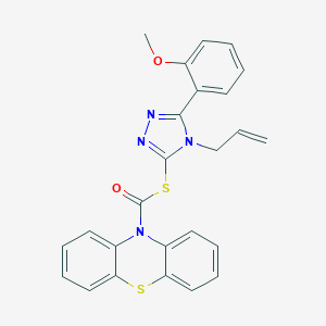 molecular formula C25H20N4O2S2 B431294 S-[4-allyl-5-(2-methoxyphenyl)-4H-1,2,4-triazol-3-yl] 10H-phenothiazine-10-carbothioate CAS No. 380491-69-0
