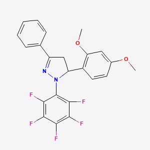 5-(2,4-DIMETHOXYPHENYL)-1-(2,3,4,5,6-PENTAFLUOROPHENYL)-3-PHENYL-4,5-DIHYDRO-1H-PYRAZOLE