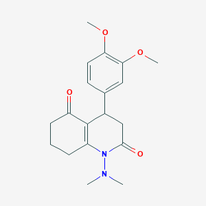 4-(3,4-DIMETHOXYPHENYL)-1-(DIMETHYLAMINO)-4,6,7,8-TETRAHYDRO-2,5(1H,3H)-QUINOLINEDIONE