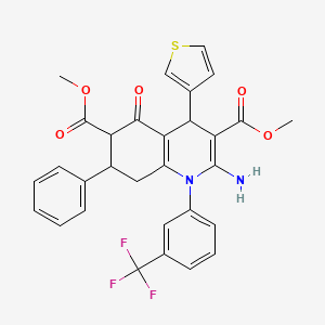 DIMETHYL 2-AMINO-5-OXO-7-PHENYL-4-(3-THIENYL)-1-[3-(TRIFLUOROMETHYL)PHENYL]-1,4,5,6,7,8-HEXAHYDRO-3,6-QUINOLINEDICARBOXYLATE