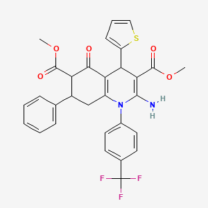 DIMETHYL 2-AMINO-5-OXO-7-PHENYL-4-(2-THIENYL)-1-[4-(TRIFLUOROMETHYL)PHENYL]-1,4,5,6,7,8-HEXAHYDRO-3,6-QUINOLINEDICARBOXYLATE