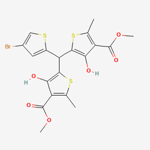 molecular formula C19H17BrO6S3 B4312994 METHYL 5-{(4-BROMO-2-THIENYL)[3-HYDROXY-4-(METHOXYCARBONYL)-5-METHYL-2-THIENYL]METHYL}-4-HYDROXY-2-METHYL-3-THIOPHENECARBOXYLATE 