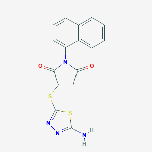 molecular formula C16H12N4O2S2 B431300 3-[(5-Amino-1,3,4-thiadiazol-2-yl)sulfanyl]-1-(1-naphthyl)-2,5-pyrrolidinedione CAS No. 433705-25-0