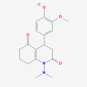 1-(DIMETHYLAMINO)-4-(4-HYDROXY-3-METHOXYPHENYL)-4,6,7,8-TETRAHYDRO-2,5(1H,3H)-QUINOLINEDIONE