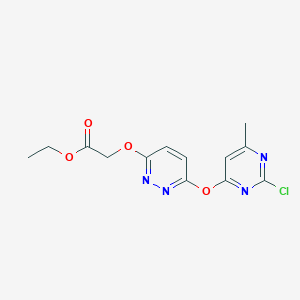 molecular formula C13H13ClN4O4 B431301 Ethyl ({6-[(2-chloro-6-methylpyrimidin-4-yl)oxy]pyridazin-3-yl}oxy)acetate 