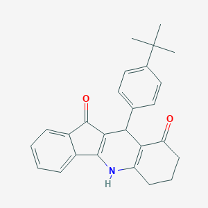 molecular formula C26H25NO2 B431302 10-(4-tert-butylphenyl)-6,7,8,10-tetrahydro-5H-indeno[1,2-b]quinoline-9,11-dione 