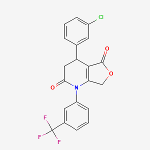 molecular formula C20H13ClF3NO3 B4313038 4-(3-chlorophenyl)-1-[3-(trifluoromethyl)phenyl]-4,7-dihydrofuro[3,4-b]pyridine-2,5(1H,3H)-dione 