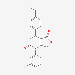 molecular formula C21H18FNO3 B4313044 4-(4-ethylphenyl)-1-(3-fluorophenyl)-4,7-dihydrofuro[3,4-b]pyridine-2,5(1H,3H)-dione 