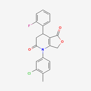 molecular formula C20H15ClFNO3 B4313056 1-(3-chloro-4-methylphenyl)-4-(2-fluorophenyl)-4,7-dihydrofuro[3,4-b]pyridine-2,5(1H,3H)-dione 