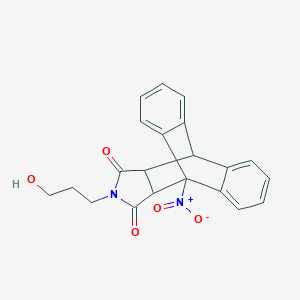 molecular formula C21H18N2O5 B431306 17-(3-Hydroxypropyl)-1-nitro-17-azapentacyclo[6.6.5.0~2,7~.0~9,14~.0~15,19~]nonadeca-2,4,6,9,11,13-hexaene-16,18-dione (non-preferred name) 