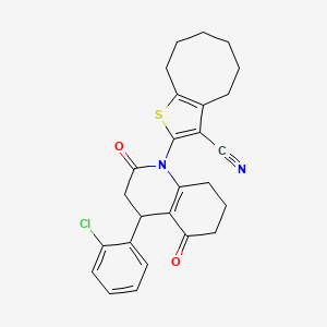 2-[4-(2-CHLOROPHENYL)-2,5-DIOXO-1,2,3,4,5,6,7,8-OCTAHYDROQUINOLIN-1-YL]-4H,5H,6H,7H,8H,9H-CYCLOOCTA[B]THIOPHENE-3-CARBONITRILE