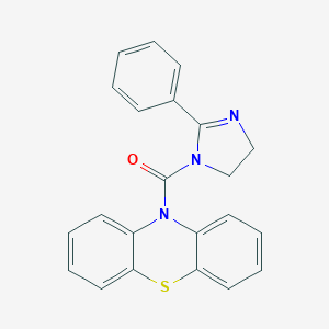 molecular formula C22H17N3OS B431308 10-[(2-phenyl-4,5-dihydro-1H-imidazol-1-yl)carbonyl]-10H-phenothiazine CAS No. 433967-23-8