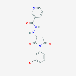 molecular formula C17H16N4O4 B431309 N'-[1-(3-methoxyphenyl)-2,5-dioxopyrrolidin-3-yl]pyridine-3-carbohydrazide CAS No. 487001-75-2