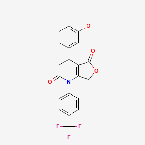 4-(3-METHOXYPHENYL)-1-[4-(TRIFLUOROMETHYL)PHENYL]-1H,2H,3H,4H,5H,7H-FURO[3,4-B]PYRIDINE-2,5-DIONE