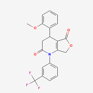 4-(2-METHOXYPHENYL)-1-[3-(TRIFLUOROMETHYL)PHENYL]-1H,2H,3H,4H,5H,7H-FURO[3,4-B]PYRIDINE-2,5-DIONE