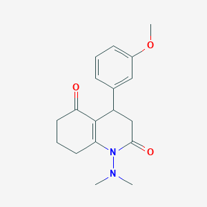 molecular formula C18H22N2O3 B4313133 1-(DIMETHYLAMINO)-4-(3-METHOXYPHENYL)-4,6,7,8-TETRAHYDRO-2,5(1H,3H)-QUINOLINEDIONE 