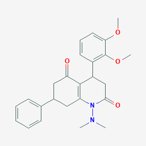 4-(2,3-DIMETHOXYPHENYL)-1-(DIMETHYLAMINO)-7-PHENYL-4,6,7,8-TETRAHYDRO-2,5(1H,3H)-QUINOLINEDIONE