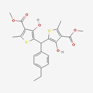 molecular formula C23H24O6S2 B4313158 METHYL 5-[(4-ETHYLPHENYL)[3-HYDROXY-4-(METHOXYCARBONYL)-5-METHYLTHIOPHEN-2-YL]METHYL]-4-HYDROXY-2-METHYLTHIOPHENE-3-CARBOXYLATE 