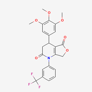 1-[3-(TRIFLUOROMETHYL)PHENYL]-4-(3,4,5-TRIMETHOXYPHENYL)-1H,2H,3H,4H,5H,7H-FURO[3,4-B]PYRIDINE-2,5-DIONE