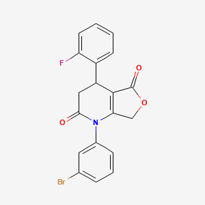 molecular formula C19H13BrFNO3 B4313183 1-(3-BROMOPHENYL)-4-(2-FLUOROPHENYL)-1H,2H,3H,4H,5H,7H-FURO[3,4-B]PYRIDINE-2,5-DIONE 