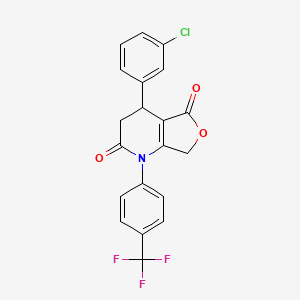 4-(3-chlorophenyl)-1-[4-(trifluoromethyl)phenyl]-4,7-dihydrofuro[3,4-b]pyridine-2,5(1H,3H)-dione