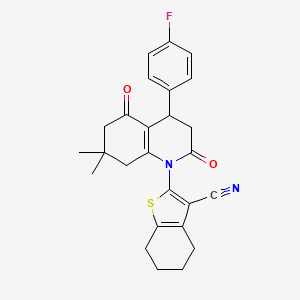 2-[4-(4-FLUOROPHENYL)-7,7-DIMETHYL-2,5-DIOXO-1,2,3,4,5,6,7,8-OCTAHYDROQUINOLIN-1-YL]-4,5,6,7-TETRAHYDRO-1-BENZOTHIOPHENE-3-CARBONITRILE