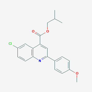 molecular formula C21H20ClNO3 B431323 Isobutyl 6-chloro-2-(4-methoxyphenyl)-4-quinolinecarboxylate 