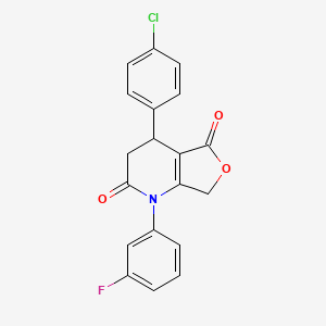 4-(4-CHLOROPHENYL)-1-(3-FLUOROPHENYL)-1H,2H,3H,4H,5H,7H-FURO[3,4-B]PYRIDINE-2,5-DIONE