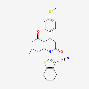 2-{7,7-DIMETHYL-4-[4-(METHYLSULFANYL)PHENYL]-2,5-DIOXO-1,2,3,4,5,6,7,8-OCTAHYDROQUINOLIN-1-YL}-4,5,6,7-TETRAHYDRO-1-BENZOTHIOPHENE-3-CARBONITRILE