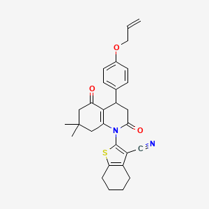 2-{7,7-DIMETHYL-2,5-DIOXO-4-[4-(PROP-2-EN-1-YLOXY)PHENYL]-1,2,3,4,5,6,7,8-OCTAHYDROQUINOLIN-1-YL}-4,5,6,7-TETRAHYDRO-1-BENZOTHIOPHENE-3-CARBONITRILE