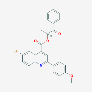molecular formula C26H20BrNO4 B431327 1-Methyl-2-oxo-2-phenylethyl 6-bromo-2-(4-methoxyphenyl)-4-quinolinecarboxylate CAS No. 355421-55-5
